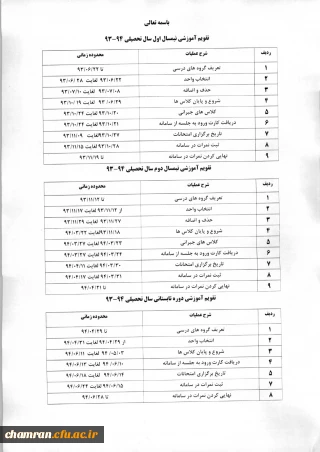 قابل  توجه کلیه دانشجویان محترم پردیس شهید چمران