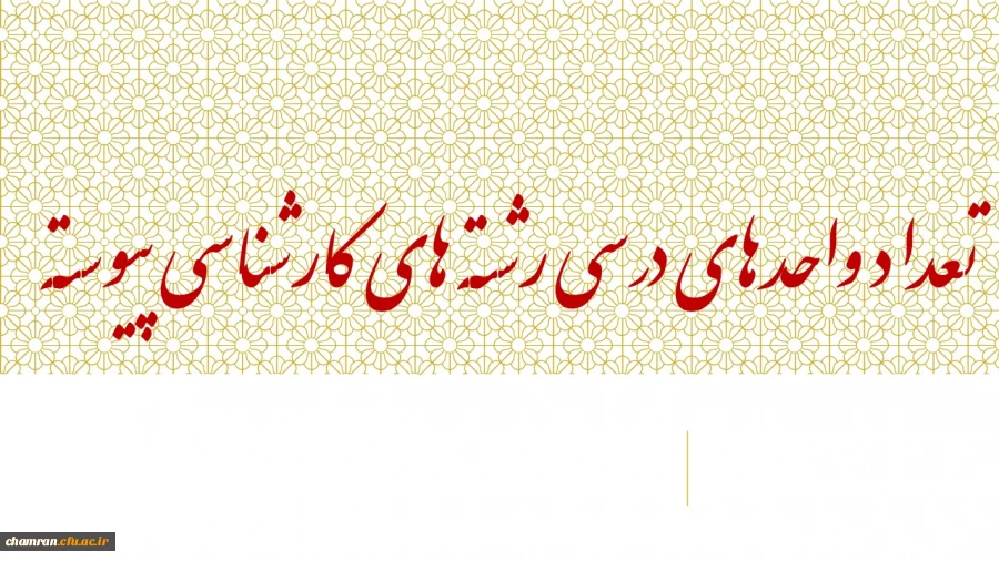 تعداد واحدهای درسی رشته های پانزده گانه دوره کارشناسی پیوسته 2