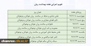 برنامه های هفته بهداشت روان