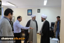 حضور معاون دفتر نهاد مقام معظم رهبری در بین کارکنان پردیس شهید چمران و بازدید از قسمت های مختلف پردیس و نیز اقامه نماز ظهر و عصردر نمازخانه پردیس 6