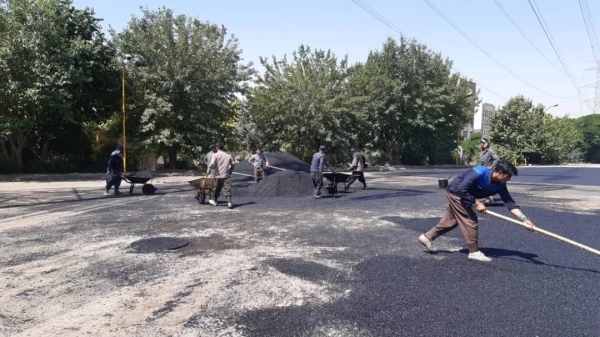 انجام پروژه آسفالت ریزی در پردیس شهید چمران 26