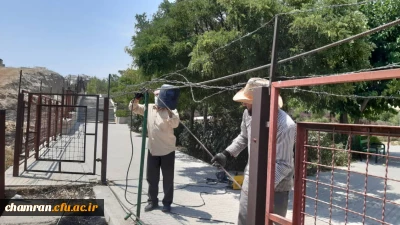 ترمیم موقت حصارهای ضلع شمالی پردیس شهید چمران