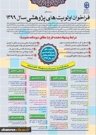 فراخوان اولویت های پژوهشی سال ۱۳۹۹
