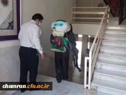 ضدعفونی کردن ساختمان های پردیس شهید چمران توسط آتش نشانی 4