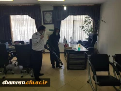 ضدعفونی کردن ساختمان های پردیس شهید چمران توسط آتش نشانی 7