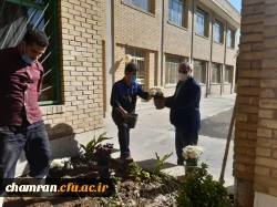 کاشت گل و زیباسازی محوطه پردیس شهید چمران 3