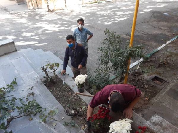 کاشت گل و زیباسازی محوطه پردیس شهید چمران 5