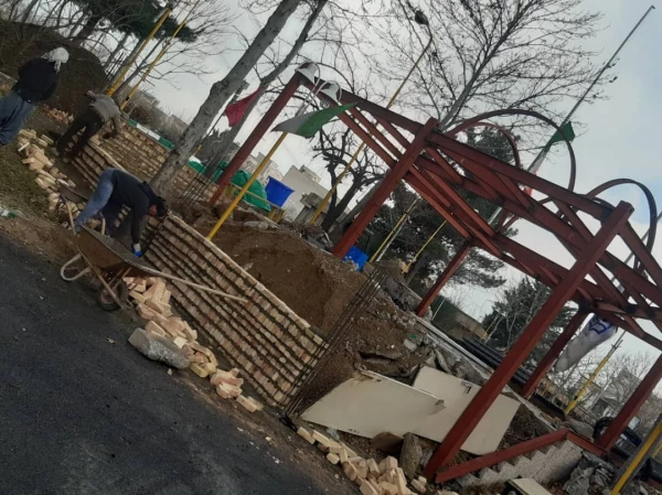 گزارش تصویری از آماده سازی یادمان مقبره شهید گمنام در پردیس شهید چمران 10