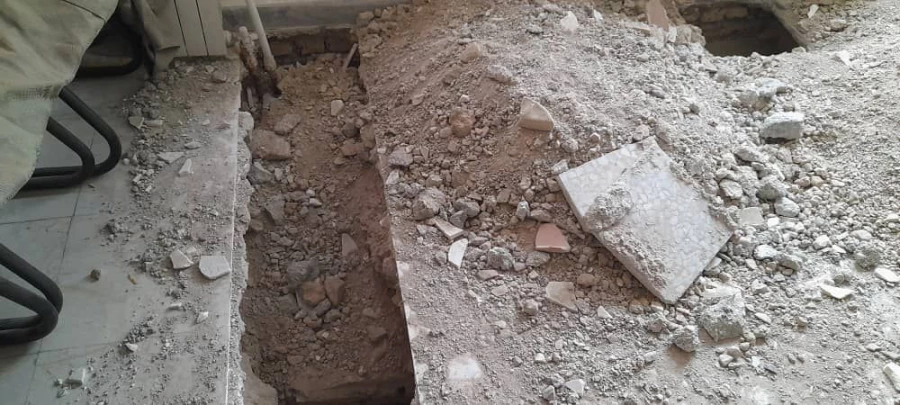 تعمیر لوله های آب در ساختمان آموزش پردیس شهید چمران 5