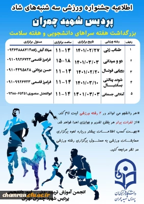 جشنواره ورزشی سه شنبه های شاد
