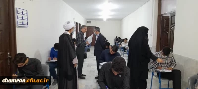بازدید دکتر آزادی و حجت الاسلام علیخانی از فرایند برگزاری امتحانات حضوری پایان نیمسال تحصیلی