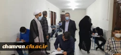 بازدید دکتر آزادی و حجت الاسلام علیخانی از فرایند برگزاری امتحانات حضوری پایان نیمسال تحصیلی 12