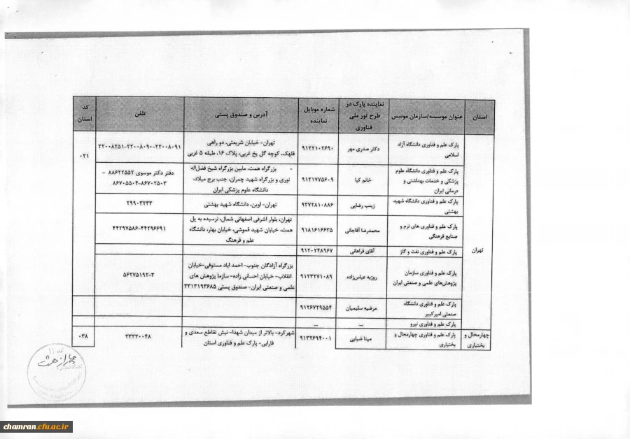 فراخوان برنامه ملی تور فناوری 6