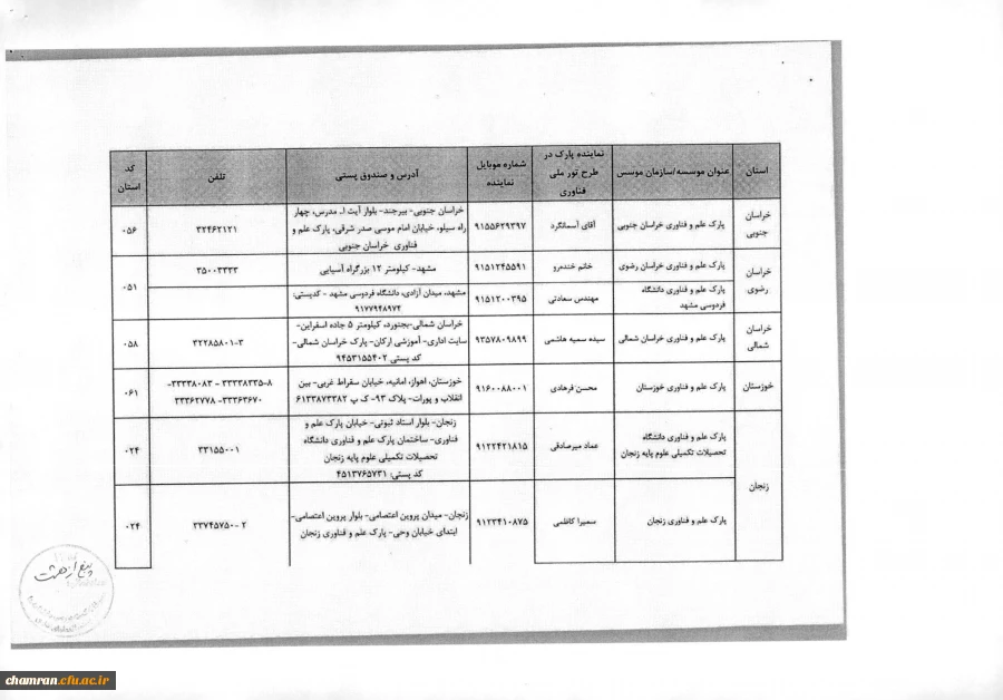 فراخوان برنامه ملی تور فناوری 7