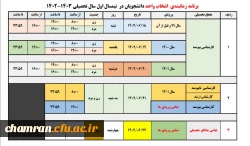 برنامه زمانبندی شده انتخاب واحد دانشجویان
 2