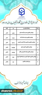 شعار هفته پژوهش و فناوری در دانشگاه فرهنگیان