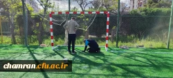 رنگ آمیزی زمین چمن مصنوعی پردیس شهید چمران 4