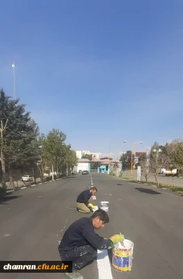 خط کشی خیبانهای پردیس شهید چمران