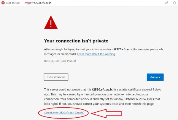 رفع هشدار امنیتی در ورود به سامانه های دانشگاه 2