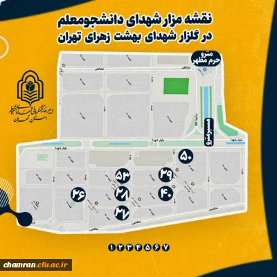 مزار شهدای دانشجومعلم استان تهران در گلزار شهدای تهران