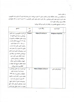 معرفی نشریات علمی دانشگاه ادیان و مذاهب 5