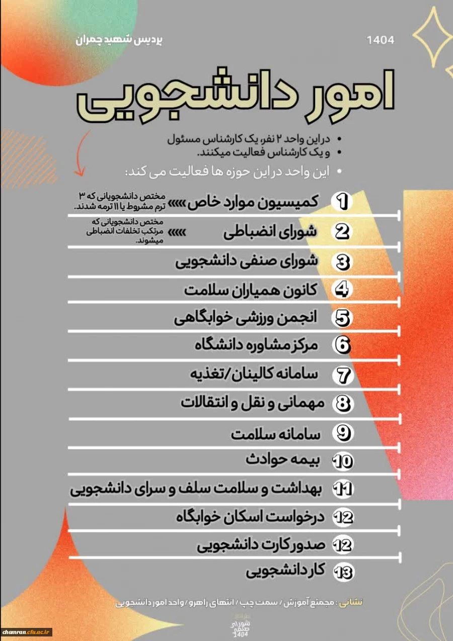 معرفی واحد امور دانشجویی 2