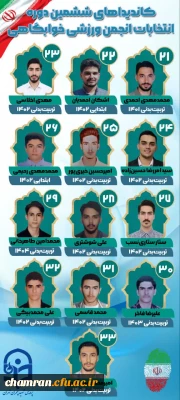 کاندیداهای شمشمین دوره انتخابات انجمن ورزشی خوابگاهی