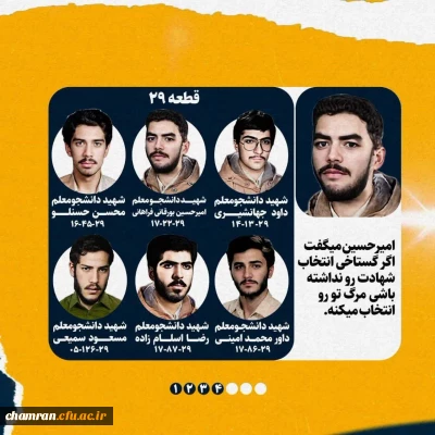 راهنمای موقعیت  مزار شهدای دانشجومعلم در قطعه ۲۹ گلزار شهدا بهشت زهرا تهران